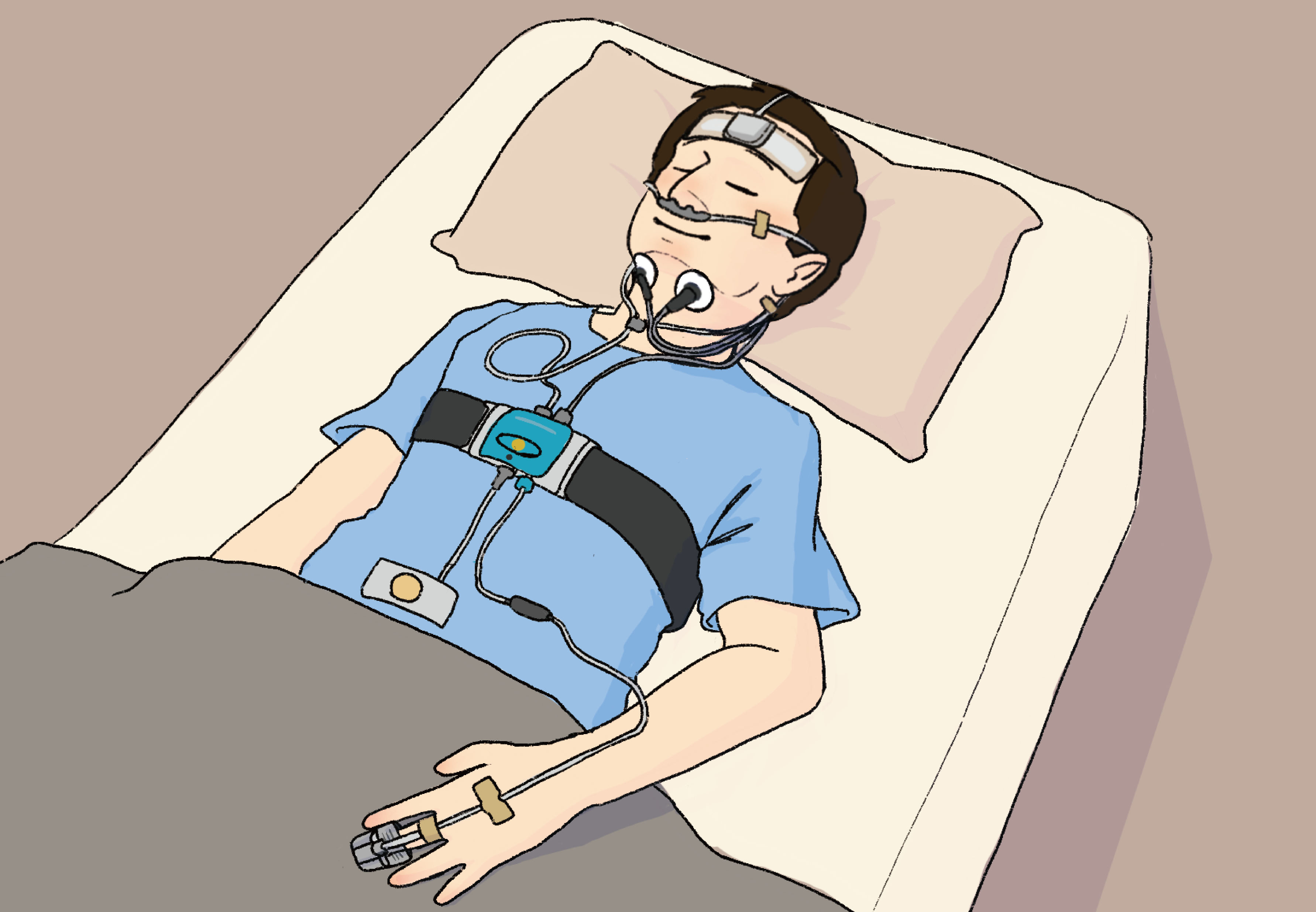睡眠検査の様子